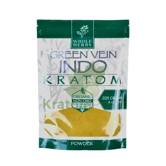 Whole Herbs Kratom, 8oz Green Vein Indo Powder - Smoke empire