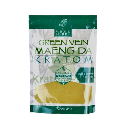 Whole Herbs Kratom, 8oz Green Vein Maeng Da Powder - Smoke empire