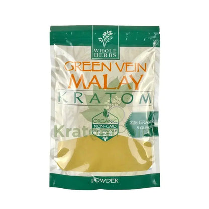 Whole Herbs Kratom, 8oz Green Vein Malay Powder - Smoke empire