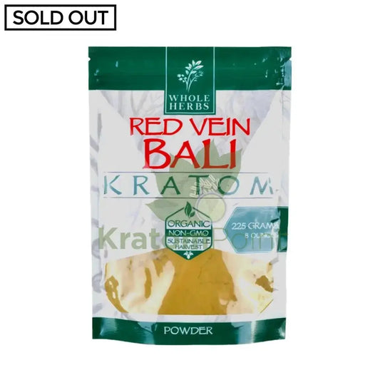 Whole Herbs Kratom, 8oz Red Vein Bali Powder - Smoke empire