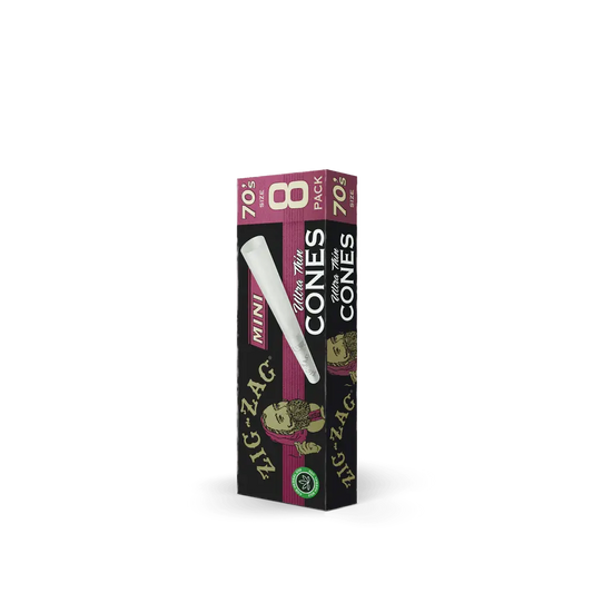 Zig Zag - Mini Ultra Thin Cones 70mm - 8 Per Pack - 18 Packs Per Display - Smoke empire