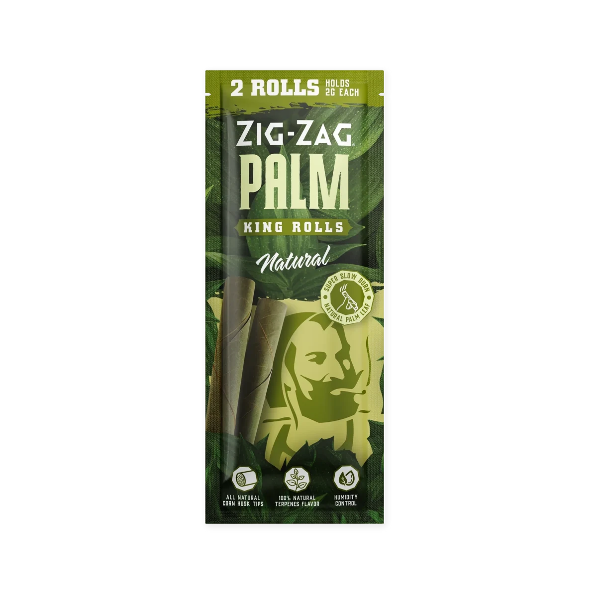 Zig Zag Palm King Rolls - 2 Counts Per Pack - 15 Packs Per Box - Natural - Smoke empire