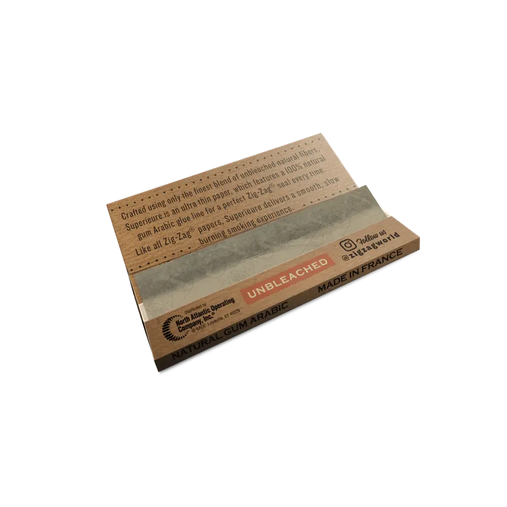 Zig Zag Supericure Unbleached 1.25 - 24 Papers Per Booklets - 25 Booklets Per Display - Smoke empire
