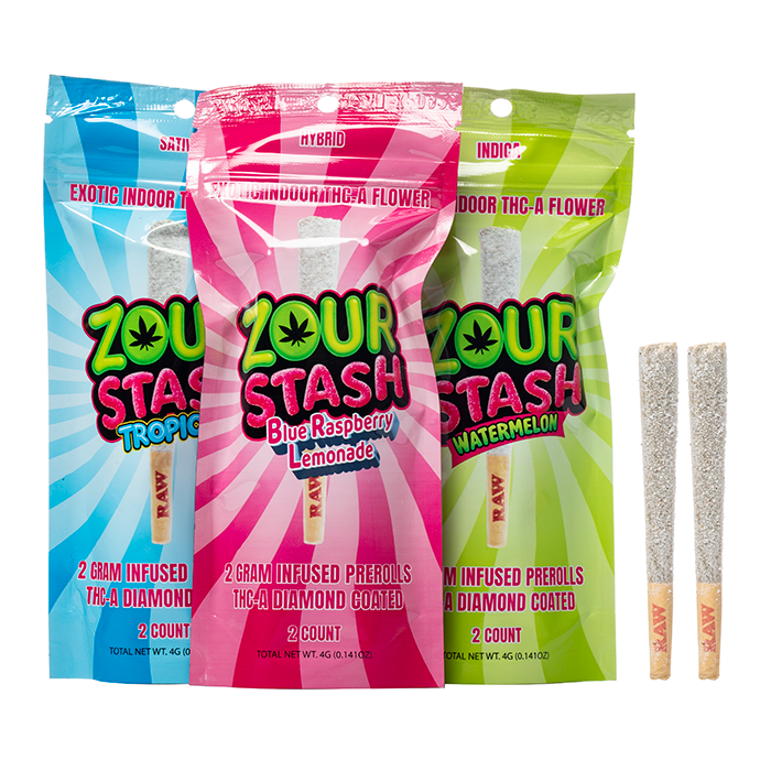 Zour Stash THCa Liquid Diamonds Pre-rolls 4g 2ct - Smoke empire