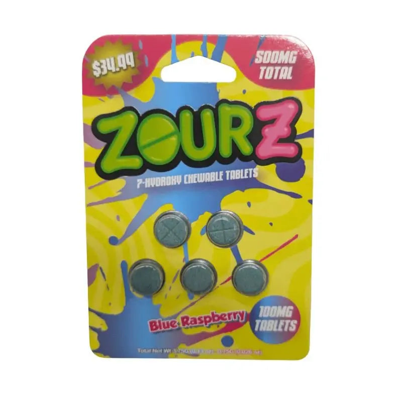 ZOURZ 7-HYDROXYMITRAGYNINE CHEWABLE TABLETS 5CT 100MG PER TABLET - Smoke empire